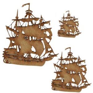 Model Mdf Ship Pirate Ship MDF Wood Shape style 4 for arts and crafts
